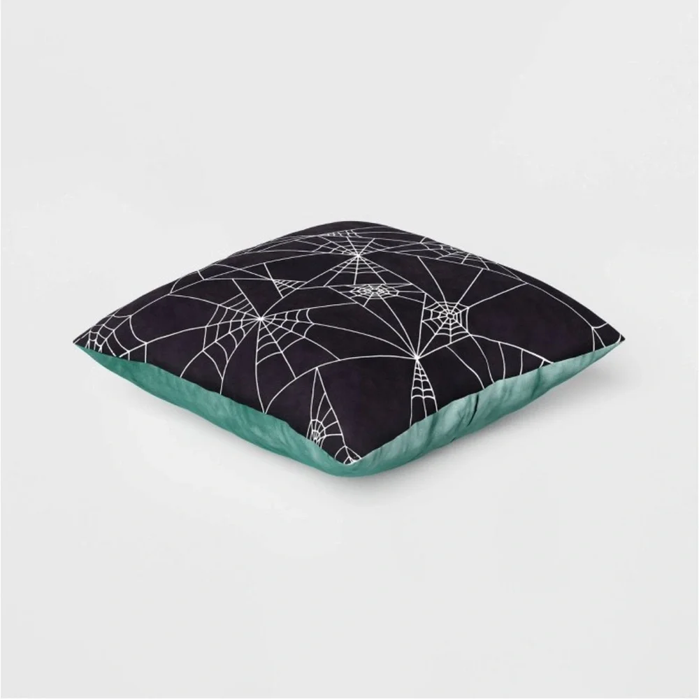Hyde & EEK! Spider Velvet Halloween Throw Pillow